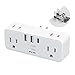 Mscien 2 Prong to 3 Prong Outlet Adapter, US to Japan Plug Adapter with 3 USB, Multi Plug Outlet Extender, 6 Outlets with Hidden Plug, Travel Plug Adapter USA to Japanese Philippines, Type A