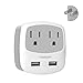TESSAN 3 to 2 Prong USB Outlet Plug, Japan Power Adapter with 2 Wall Charger Extender Cruise Ship Accessories, Travel Multi Plug Adaptor for US to Japanese, Type A Plug Splitter